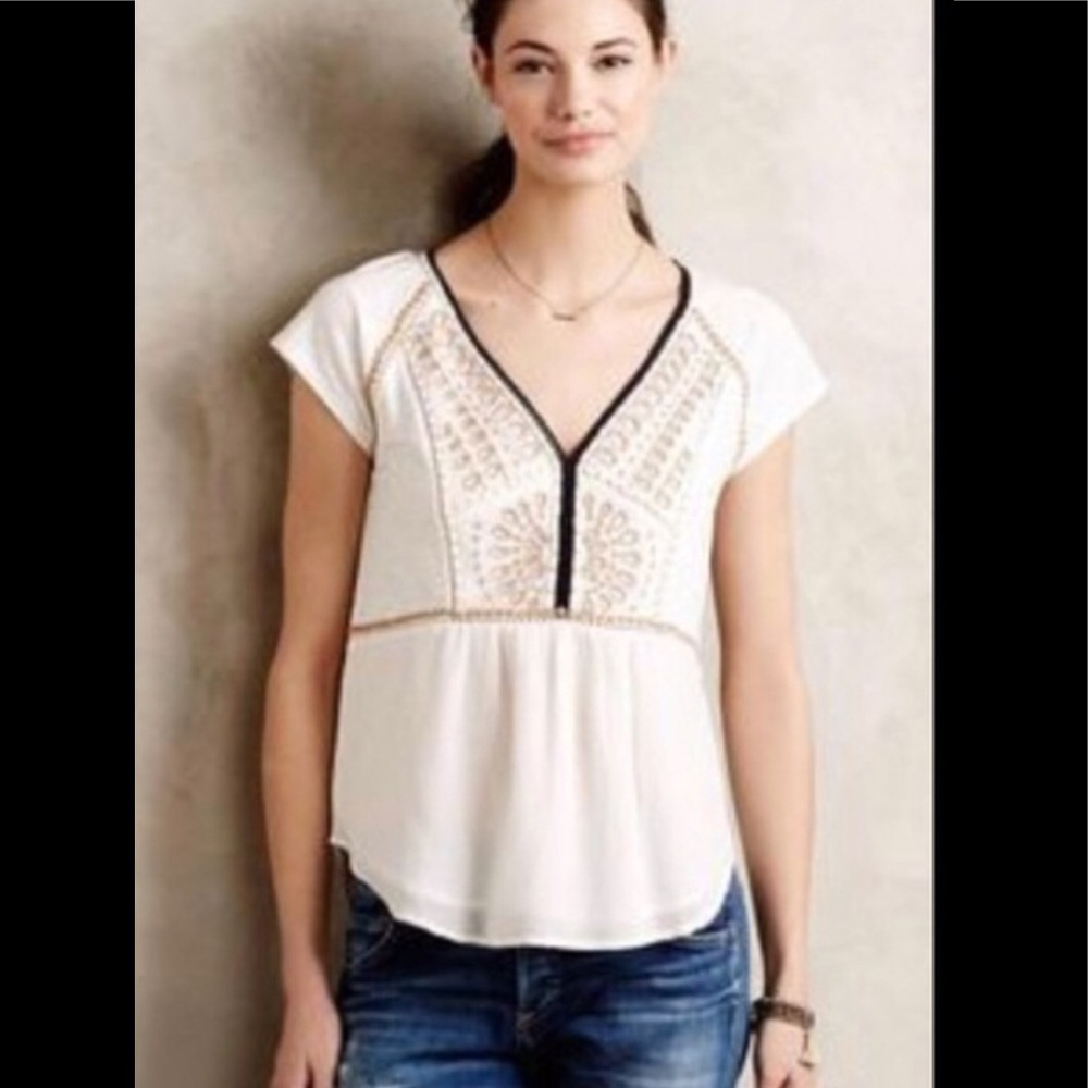 Anthropologie Embroidered blouse